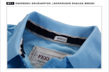 歐美經典翻領男士Polo衫 天蘭色調與彈性織帶的時尚融合